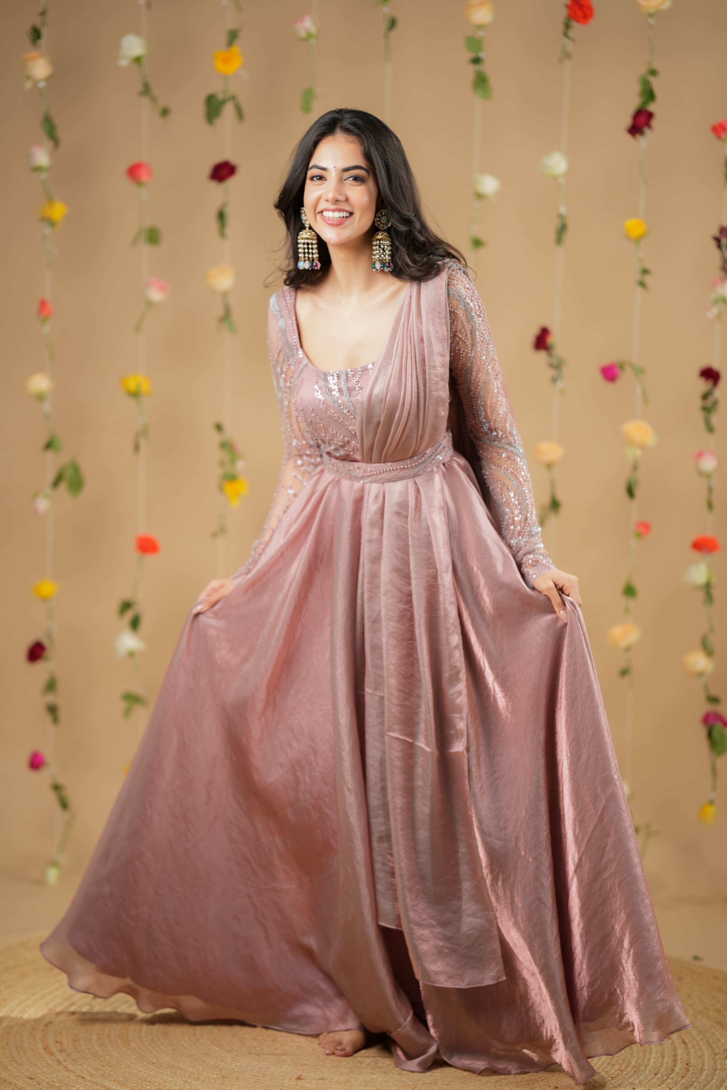 Uthra Premium Designer Anarkali Dress for Women - Elegant Indian Ethnic Wear for Weddings, Parties & Festivals