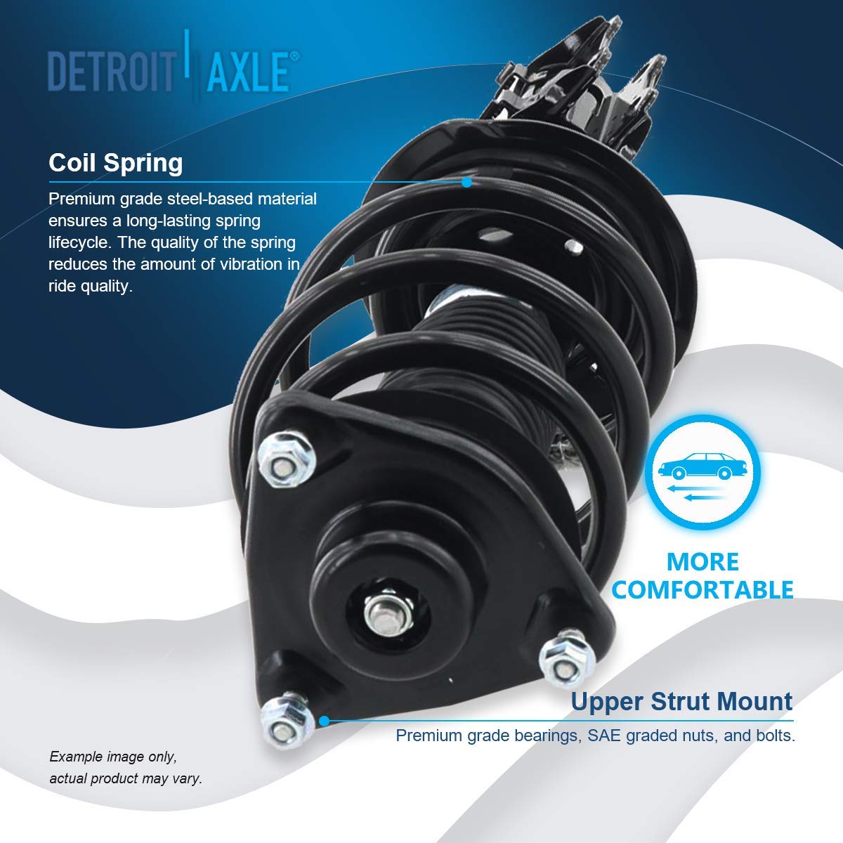 Detroit Axle - 4pc Complete Strut & Shock Absorber Kit for 2011 Hyundai Sonata (Pre-07/23/2010) - Front Strut Assembly & Rear Shock Replacement - Perfect for Smooth Ride & Suspension Repair