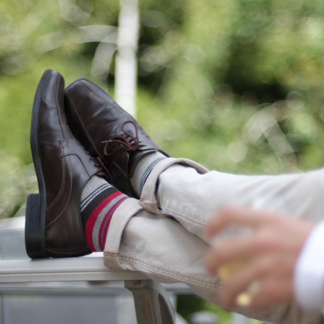 Premium Men's Over the Calf Dress Socks - 9 Pack Soft Cotton Long Socks That Stay Up | Formal & Business Attire | Perfect for Office, Weddings & Special Occasions