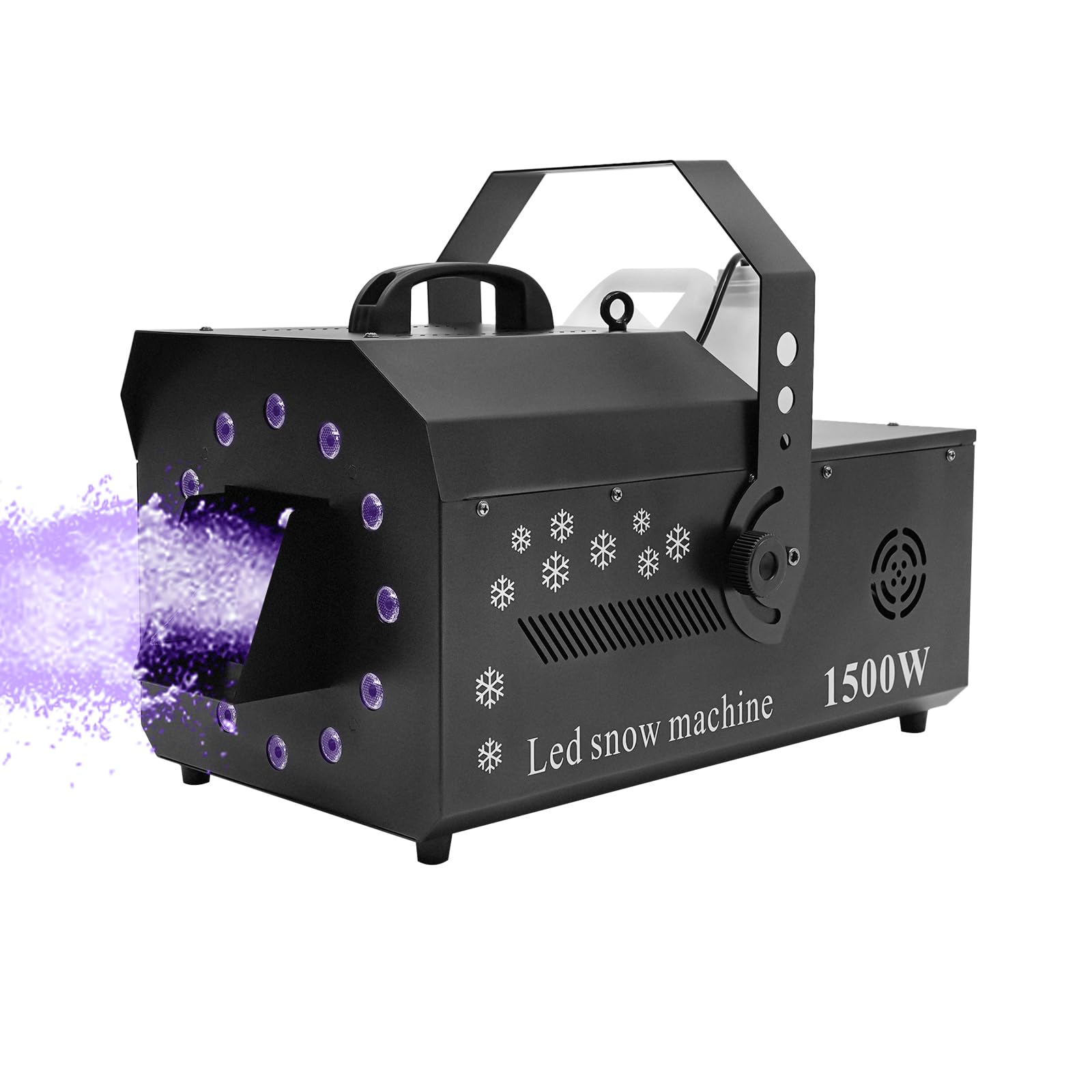 1500W DMX Snow Machine with LED RGB & Wireless Remote - Indoor/Outdoor Snowflake Maker for Christmas, Weddings, DJ Stages, Photography, Parties & Parades | Perfect for Holiday Decor, Stage Effects & Event Entertainment
