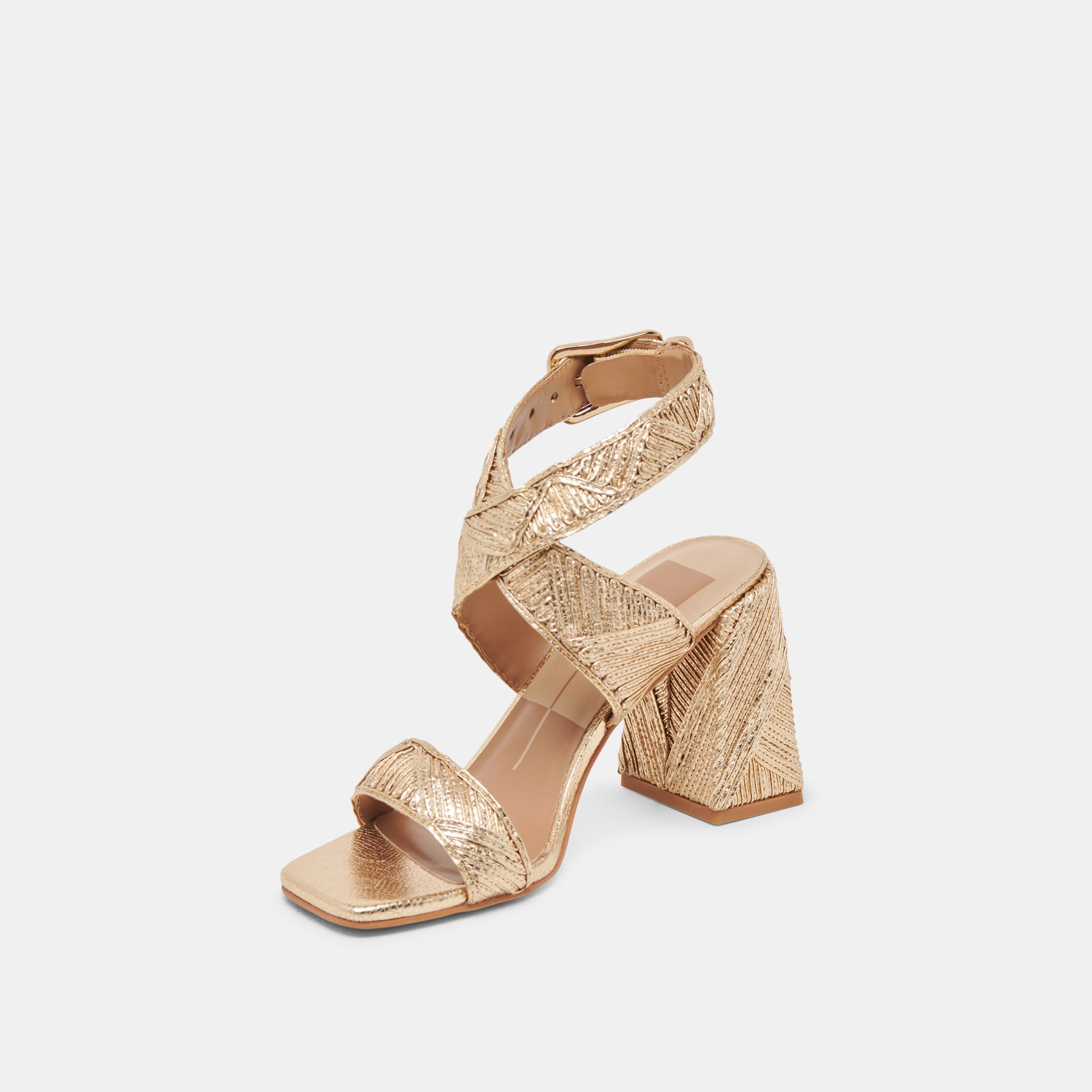 FINNY DECO Gold Woven Heels for Women - Stella Style Elegant High Heels | Perfect for Parties, Weddings & Evening Events