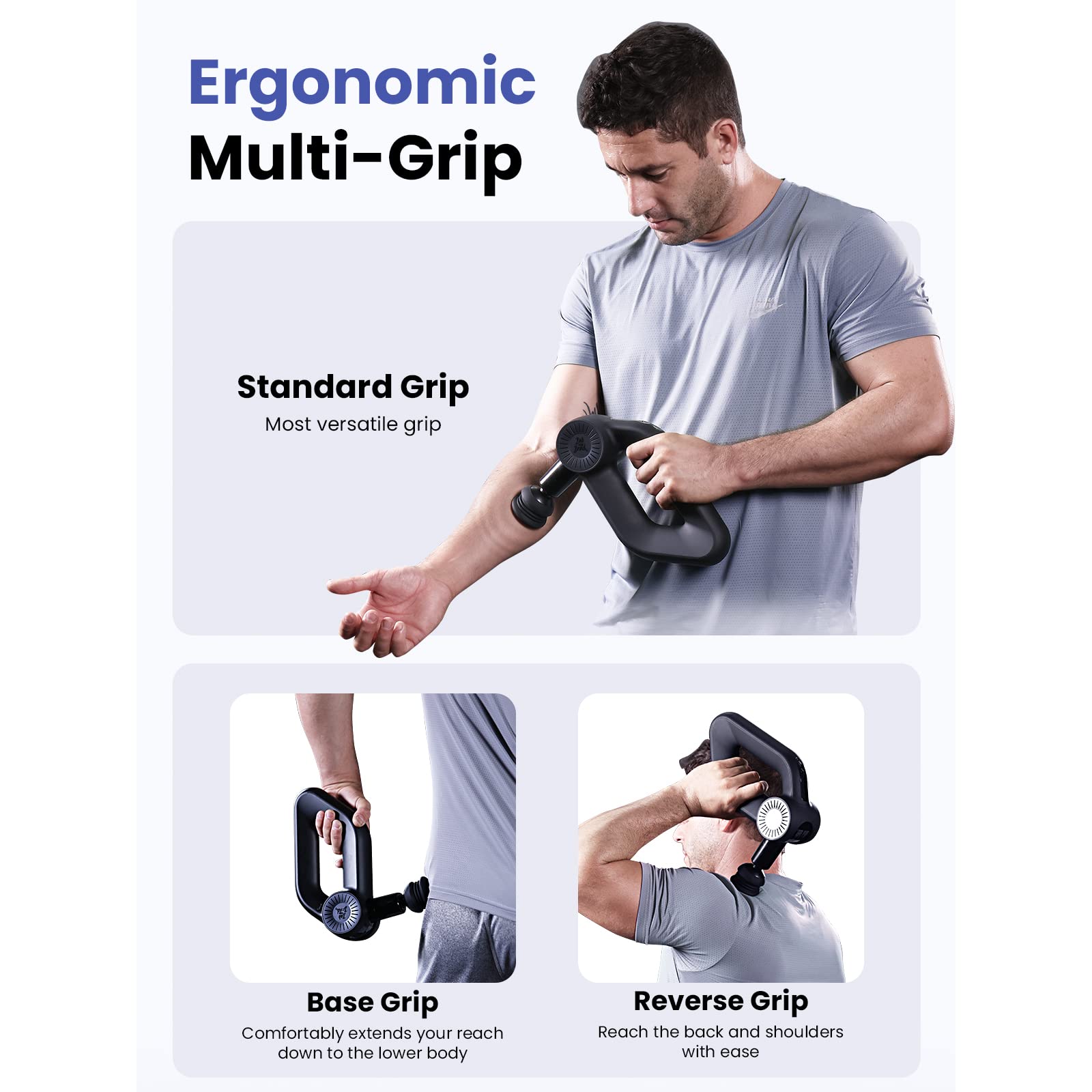 BOB AND BRAD D6 Pro Deep Tissue Massage Gun - 16mm Amplitude Percussion Therapy Device, Professional Muscle Massager for Athletes & Recovery, Ultra Quiet Electric Handheld Massager for Men & Women - Perfect for Post-Workout, Back Pain Relief & Relaxation at Home/Gym/Travel