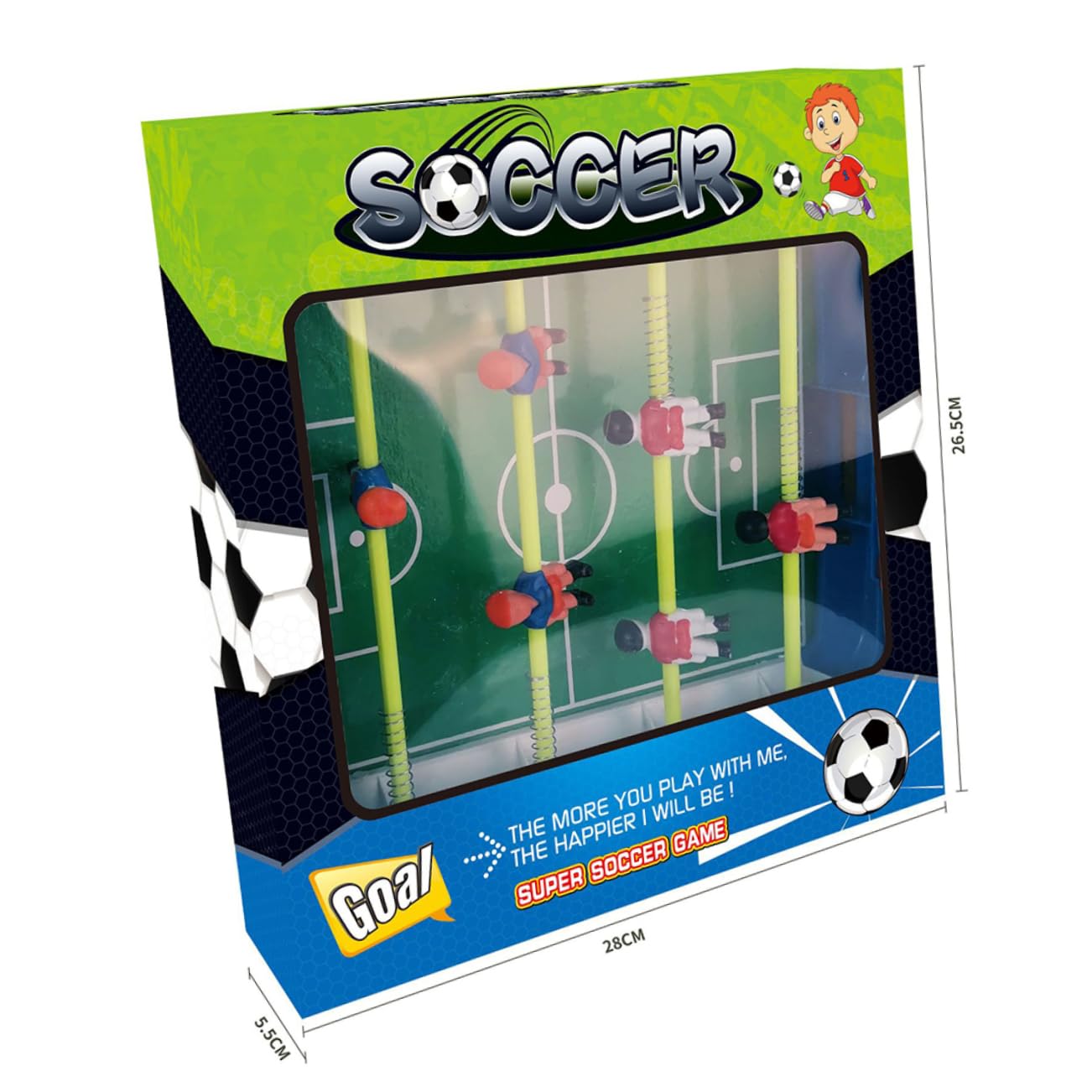 HONMEET Foosball Table Game - Kids Desktop Football Toy for Boys & Girls - Fun Indoor Game for Family, Parties & Office Play