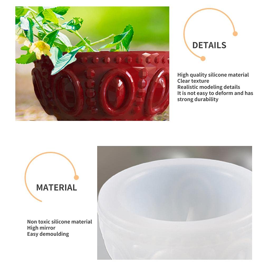 Premium Silicone Concrete Flower Pot Molds for DIY Cement, Clay & Resin Crafts - Round Bowl Planter Molds for Candle & Soap Making - Perfect for Home Decor, Garden Projects & Handmade Gifts