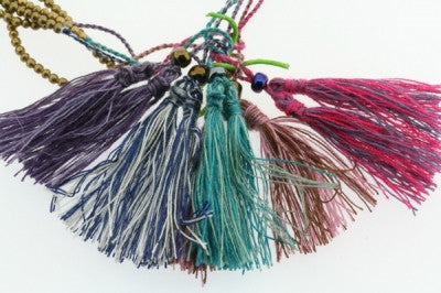 5 Strand Brass Bead & Tassel Necklace for Women - Boho Chic Layered Statement Jewelry - Perfect for Festivals, Parties and Everyday Wear