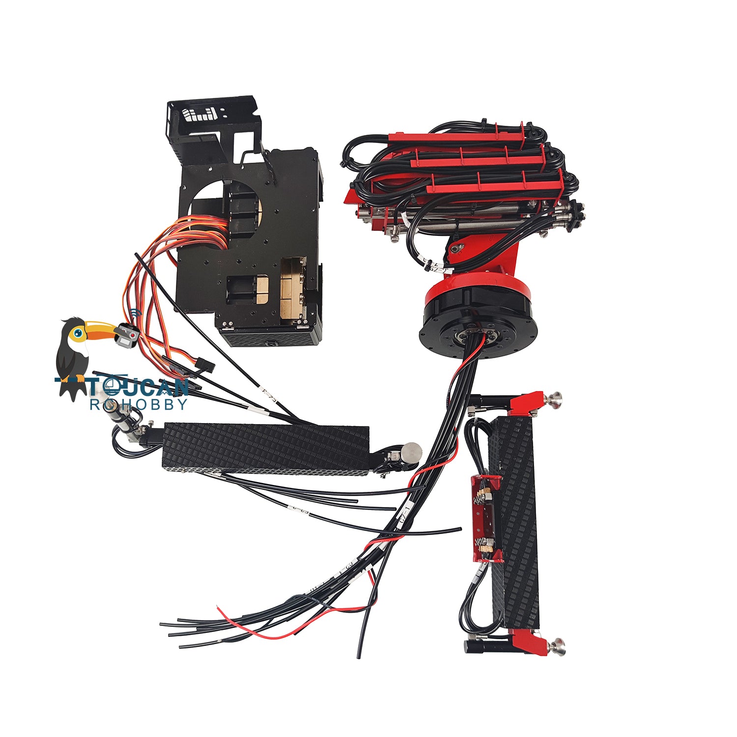 1/14 Scale LESU Radio Control Hydraulic Truck Crane A0014 - Assembled RC Construction Vehicle with Lights, Control Valve & Oil Pump - Compatible with TAMIYA Dump Truck - Perfect for Construction Site Play & Model Collection
