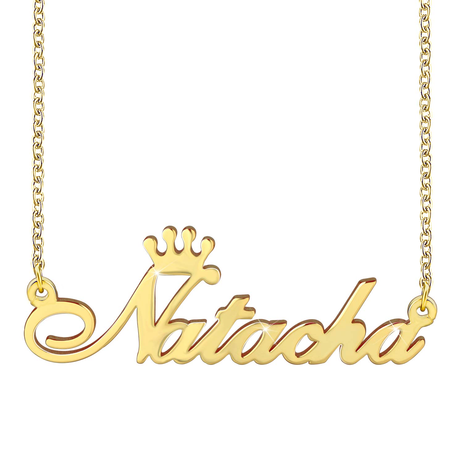Personalized Crown Nameplate Necklace for Women - Custom Name Jewelry Gift for Birthday, Anniversary & Special Occasions