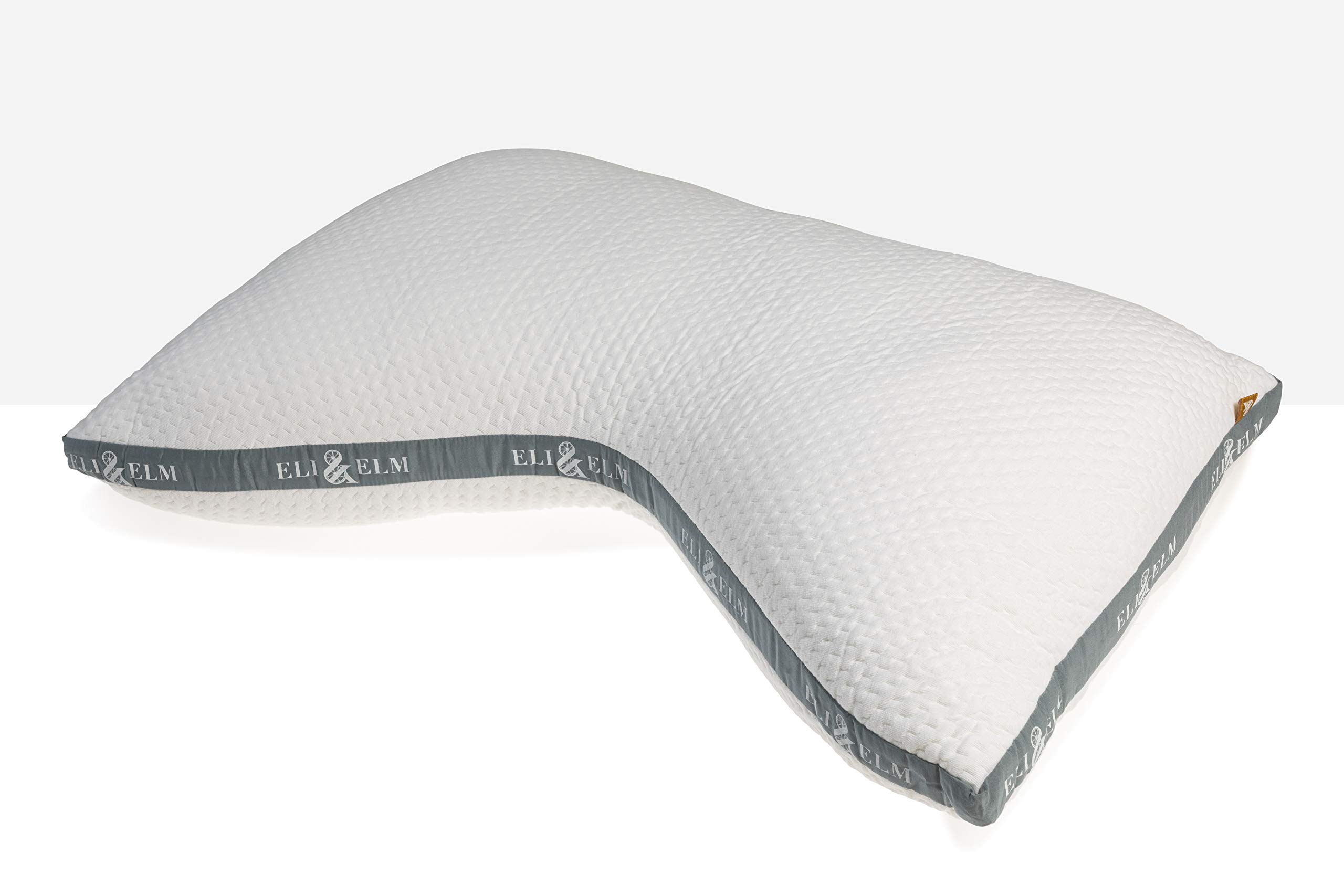 Eli & Elm Adjustable Side Sleeper Pillow for Neck Pain Relief - Contour Curved Memory Foam Pillow with Removable Latex & Polyester Filling (17x29 Inches) - Perfect for Back, Stomach & Side Sleepers - Ideal for Home, Travel & Office Use