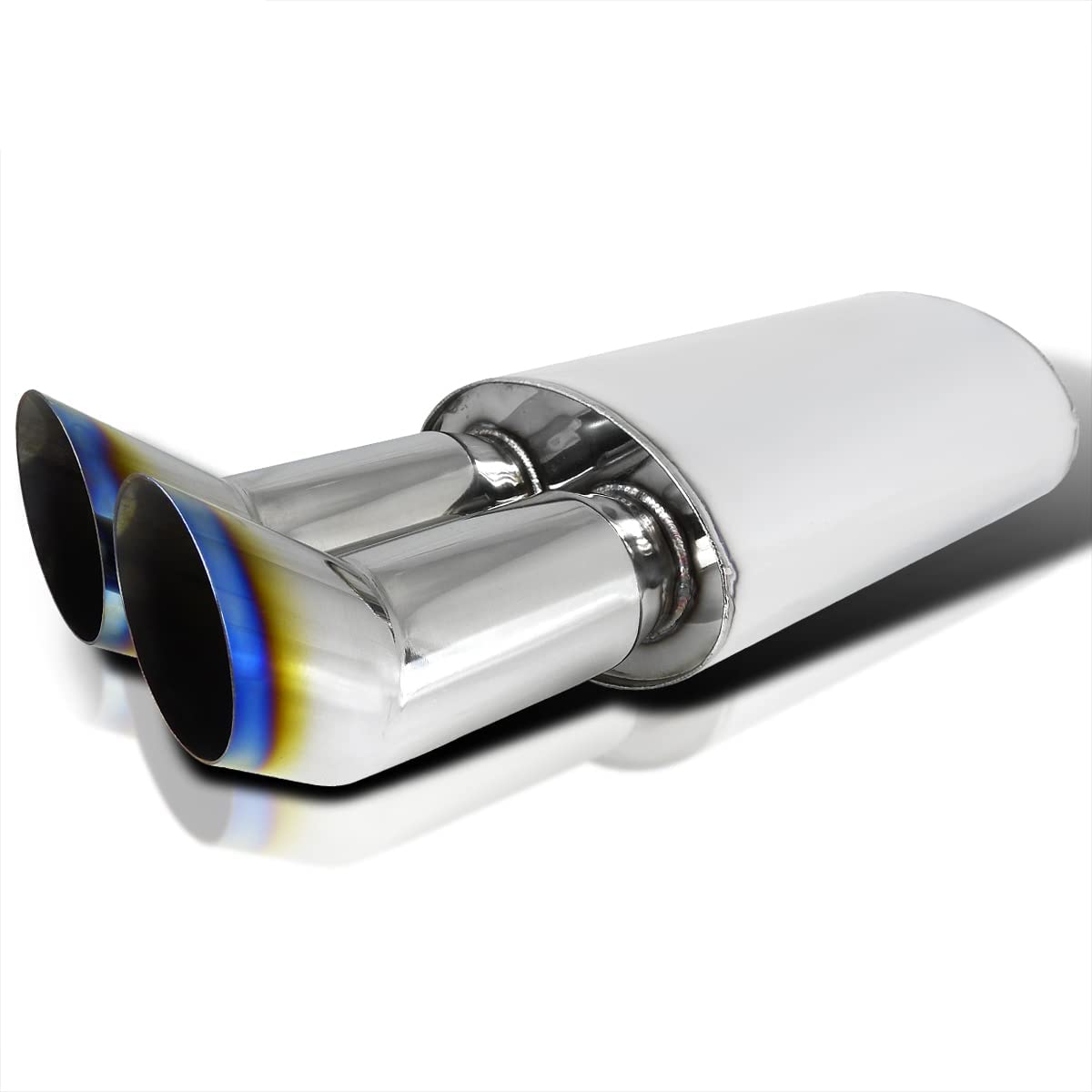 ASA Muffler Dual DTM Design with Burnt Tip - High Performance Exhaust System for Cars & Trucks - Perfect for Street Racing & Off-Road Adventures