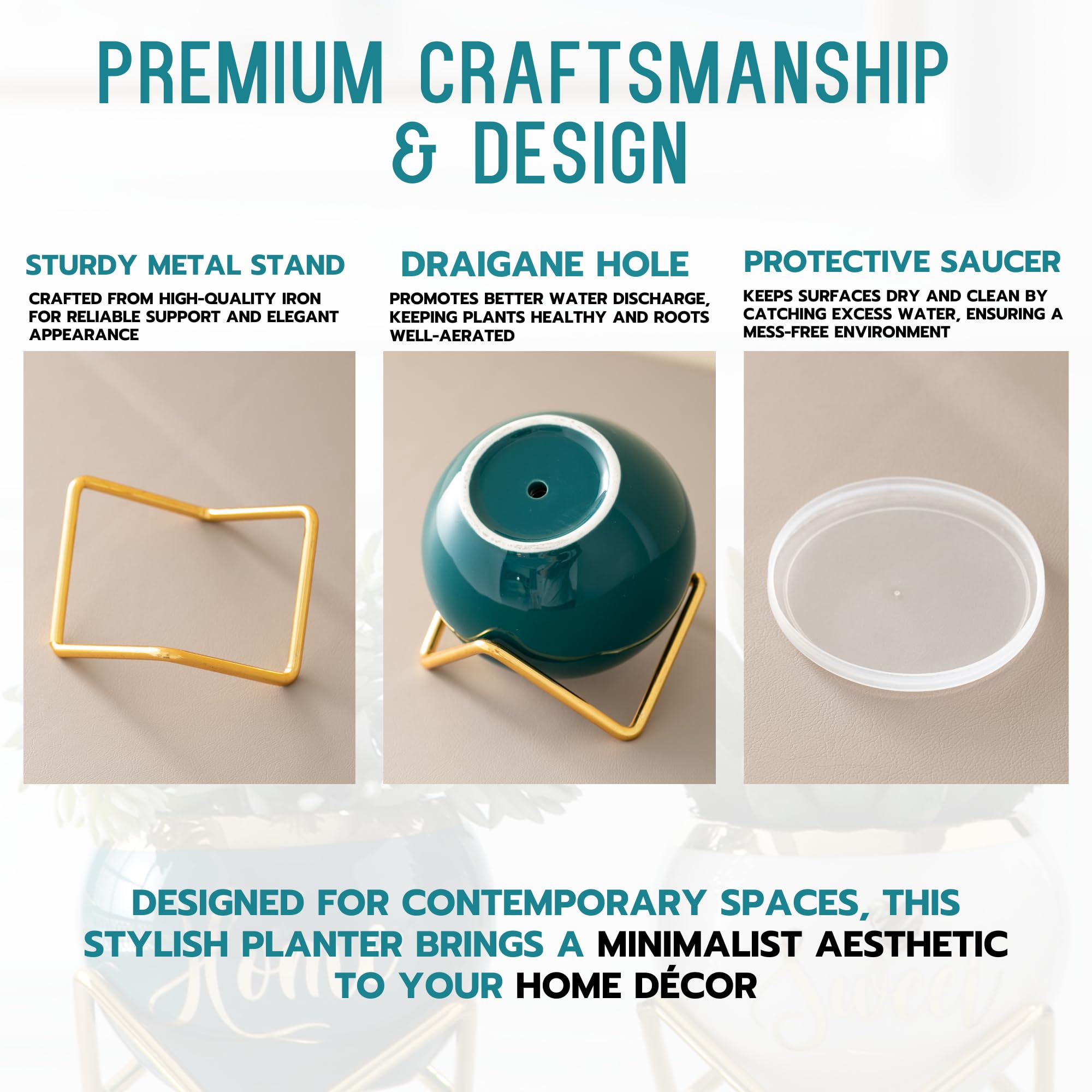 Best Housewarming Gifts for New Home - Farmhouse Style Succulent Plant Pots Set of 3 | Perfect for Living Room Decor, Home Essentials & Plant Lovers