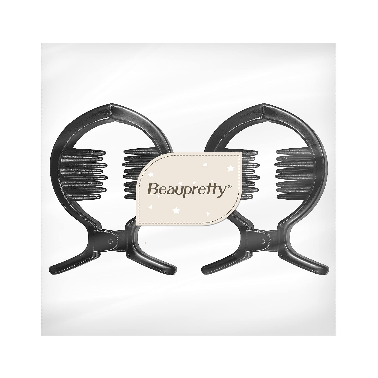 Beaupretty Large Hair Jaw Clips for Women - 2PCS Fish Hair Claw Clips, Ponytail Holder for Thick Hair - Perfect for Workouts, Office, and Everyday Styling