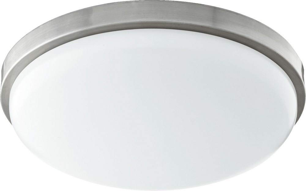 902-15-65 Ceiling Mount Glass LED Light Fixture - 1 Light Satin Nickel Finish | Modern Lighting for Bedroom, Living Room & Hallway