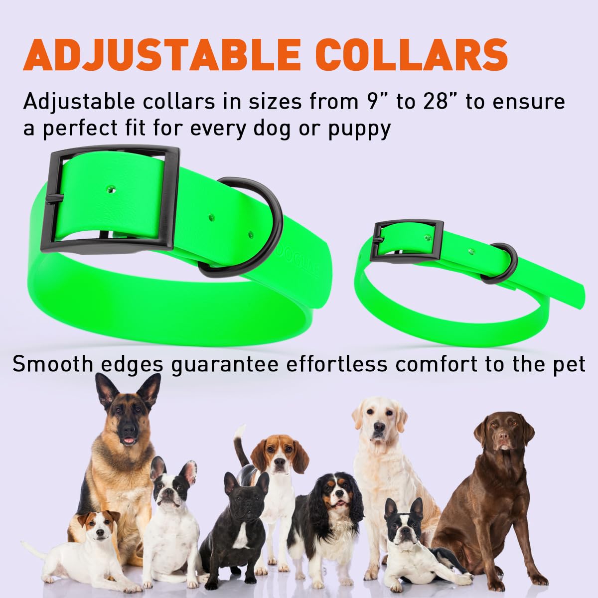 Premium Waterproof Biothane Dog Collar - Strong Coated Nylon Webbing with Black Hardware | Odor-Proof, Easy to Clean & Durable | Fits Small, Medium & Large Dogs | Tropical Green | Perfect for Outdoor Adventures, Swimming & Daily Walks