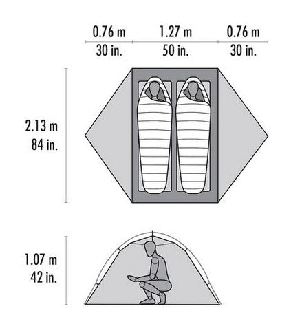 MSR Access 2 Tent - Lightweight 4-Season Backpacking Tent for Hiking, Camping & Mountaineering | Waterproof & Windproof Design for Extreme Weather Conditions | Perfect for Alpine Adventures & Winter Expeditions