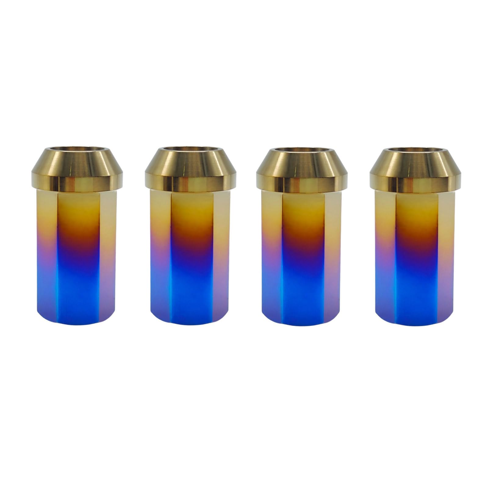 Rison Titanium Open End Lug Nuts M12x1.25 - Ultra Lightweight Racing Lug Nuts (20 PCS Set) - Burnt Blue Finish for High-Performance Cars & Sports Vehicles - Durable Automotive Accessories for Track & Street Use