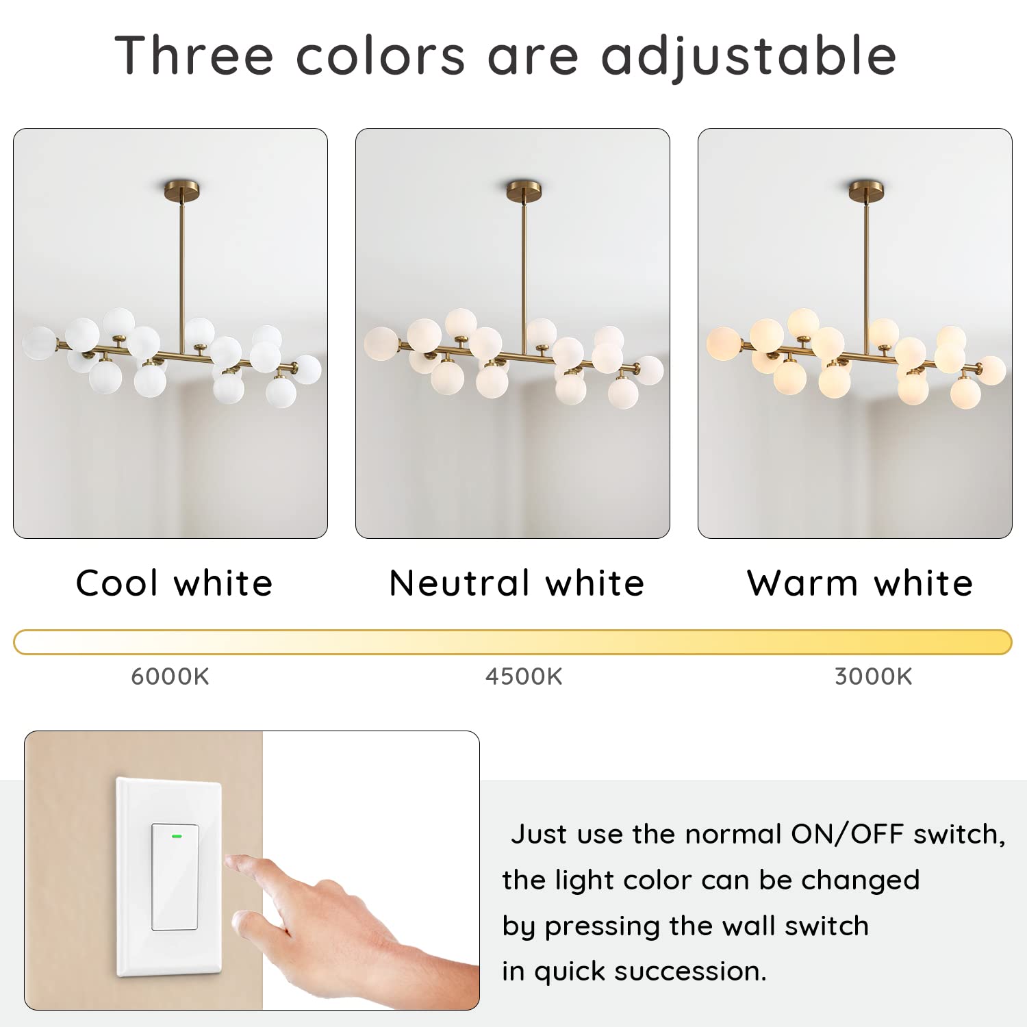 Modern Gold Rectangle Chandelier Pendant Light Fixture for Kitchen Island, Dining Room & Over Table - Milky White Lampshade | Elegant Ceiling Lighting for Home & Restaurant Decor