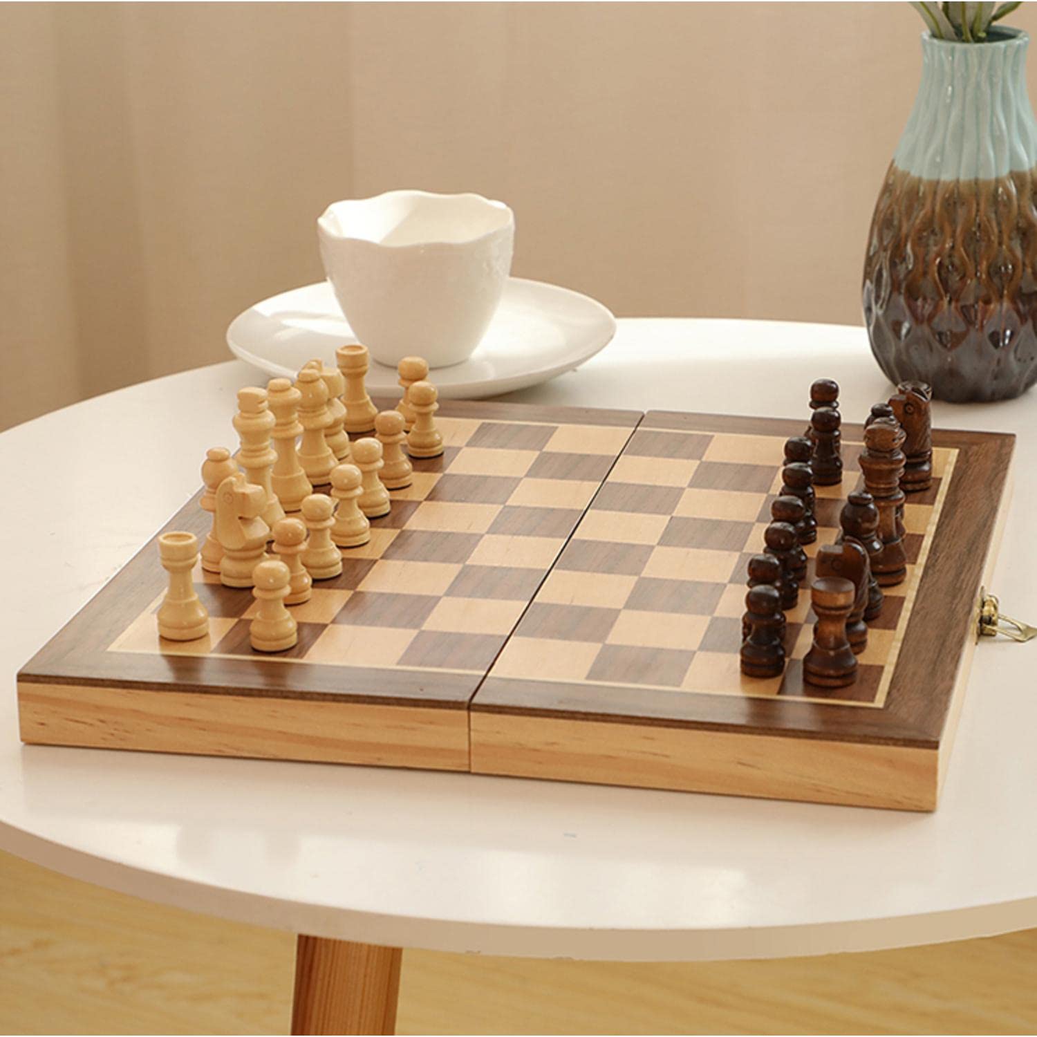 Premium Wooden Chess Set with Foldable Board & Storage Compartment | Classic Strategy Game for Adults, Kids & Family Game Night | Perfect for Travel, Home & Office Use
