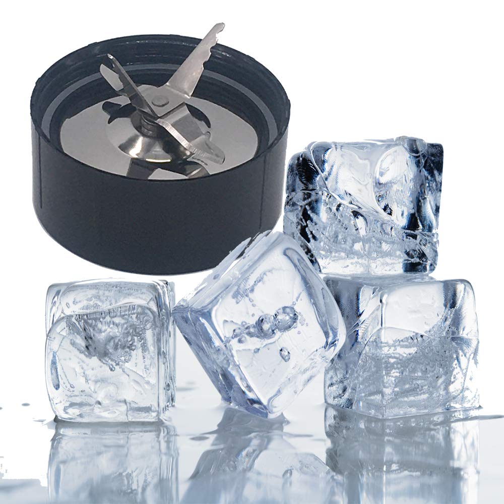 Replacement Ice Shaver Blade & Cross Blade with Extra Gasket - Compatible with Magic Bullet Blender MB1001/MB1001B (Stainless Steel & Plastic) - Perfect for Smoothies, Juicing & Food Processing
