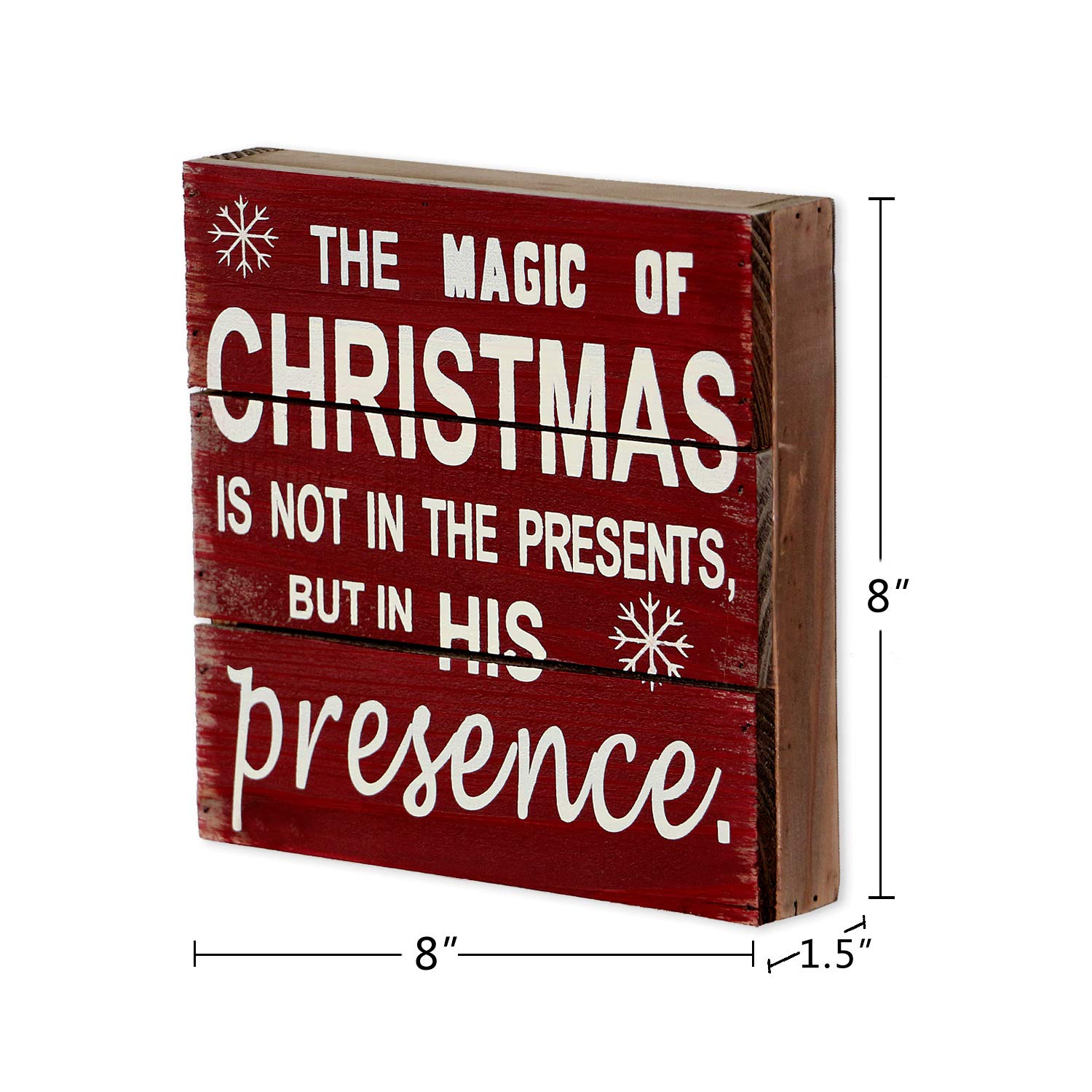 Rustic Christmas Wooden Wall Plaque - Holiday Decor for Home & Table