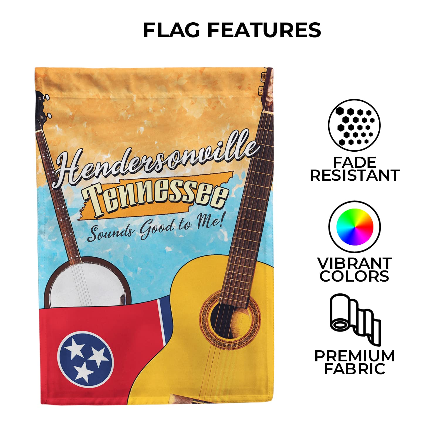 Double-Sided Hendersonville Tennessee Garden Flag 12.5x18 Inches - Outdoor Yard Decorative Tennessee State Flag, Hometown Pride Gift - Made in USA - Perfect for Porch Decor, Patio Display & Seasonal Home Decoration
