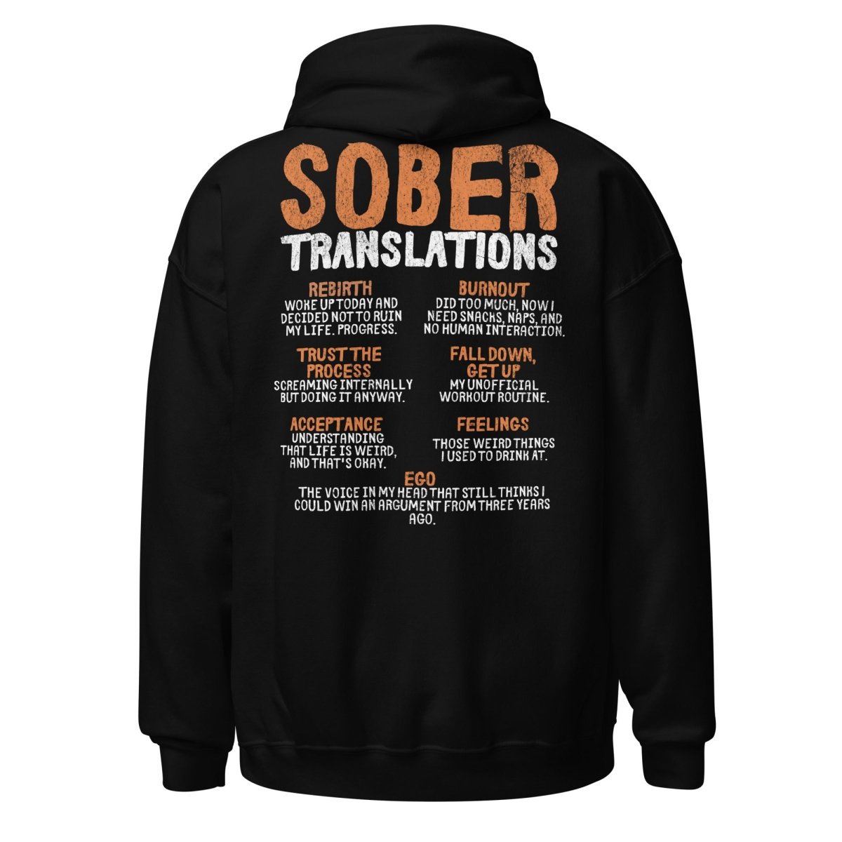 Sober Translations Volume 4 Hoodie - Phoenix Embroidered Front & Back Print Sweatshirt | Streetwear Fashion for Men & Women | Gym, Casual Outfit, Everyday Wear