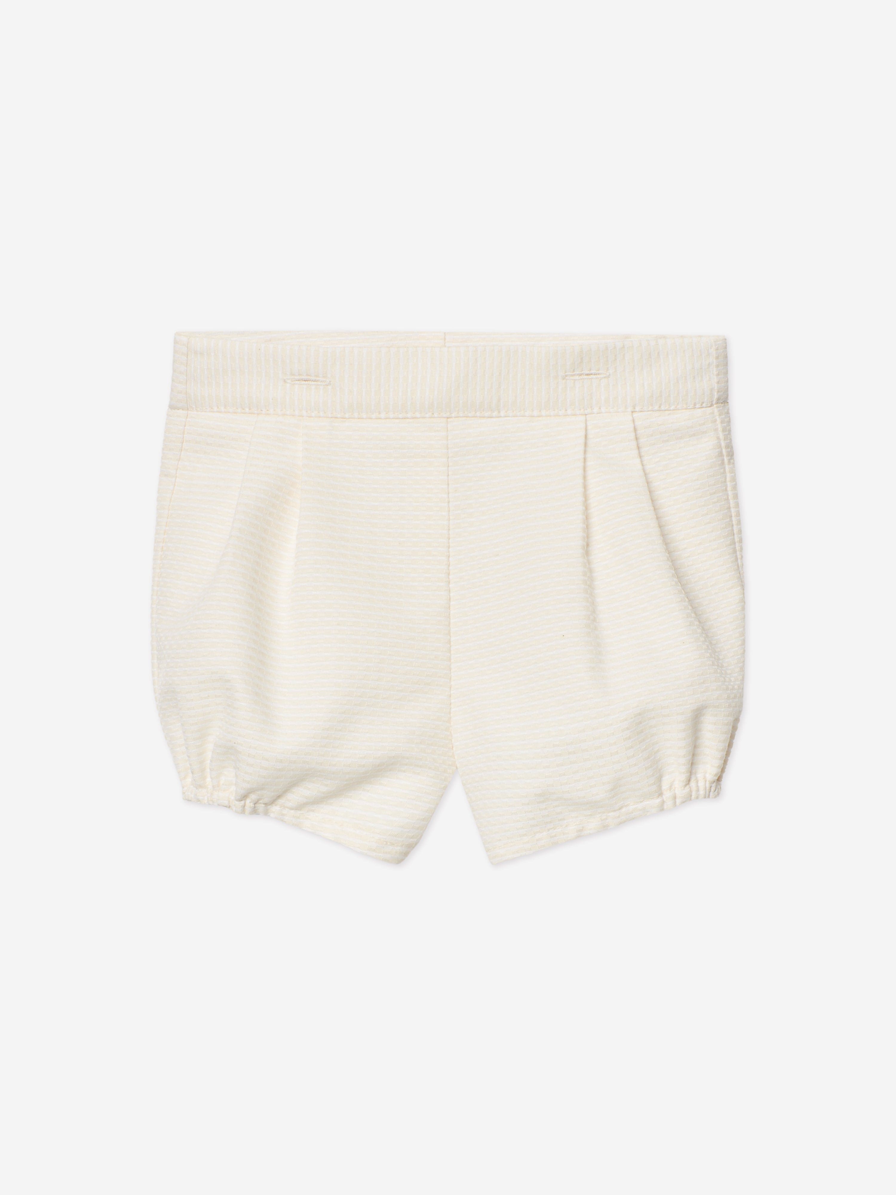Baby Boys Short Set in Ivory - Soft Cotton Summer Outfits for Toddlers - Perfect for Playtime, Beach & Outdoor Activities