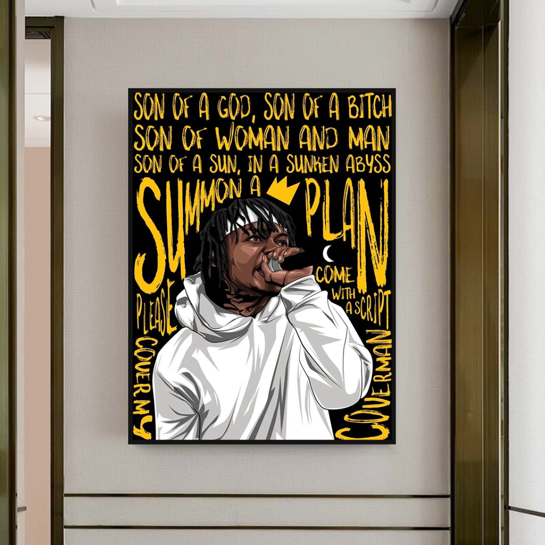 J.I.D Rapper Canvas Wall Art - Famous Hip Hop Artist Painting for Home & Office Decor - Perfect for Music Lovers & Urban Style Interiors