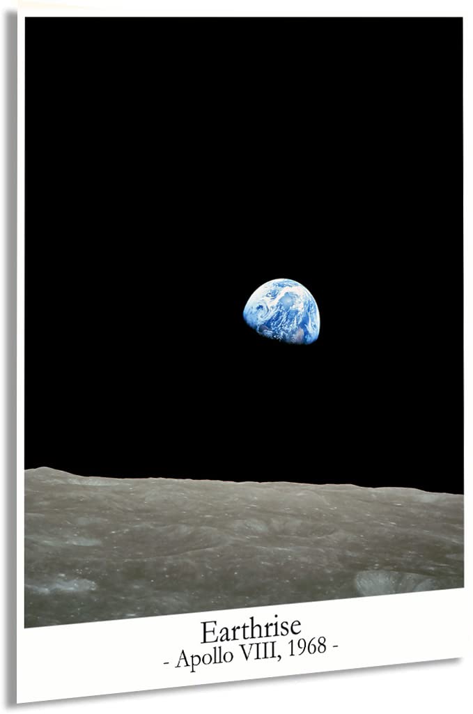 Earthrise Astronomy Poster - NASA Space Wall Art for Kids Room & Galaxy Themed Bedroom Decor | Famous Outer Space Planets Print, Astronaut Gift Idea (24x36 Inches) - Perfect for Home, Office & Classroom Decor