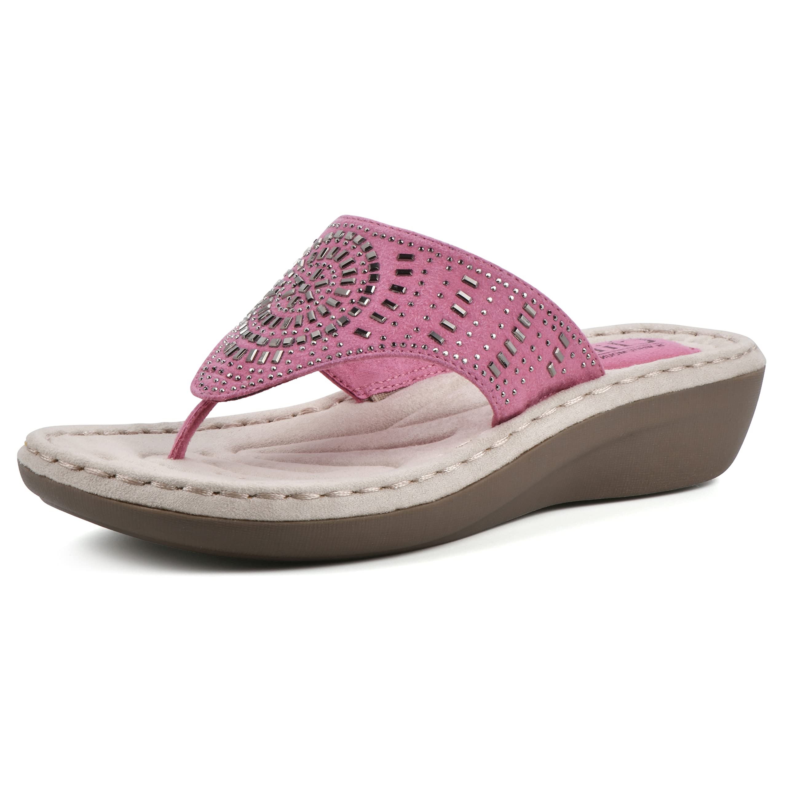 White Mountain Women's Cienna Wedge Sandal - Comfortable Summer Shoes for Walking