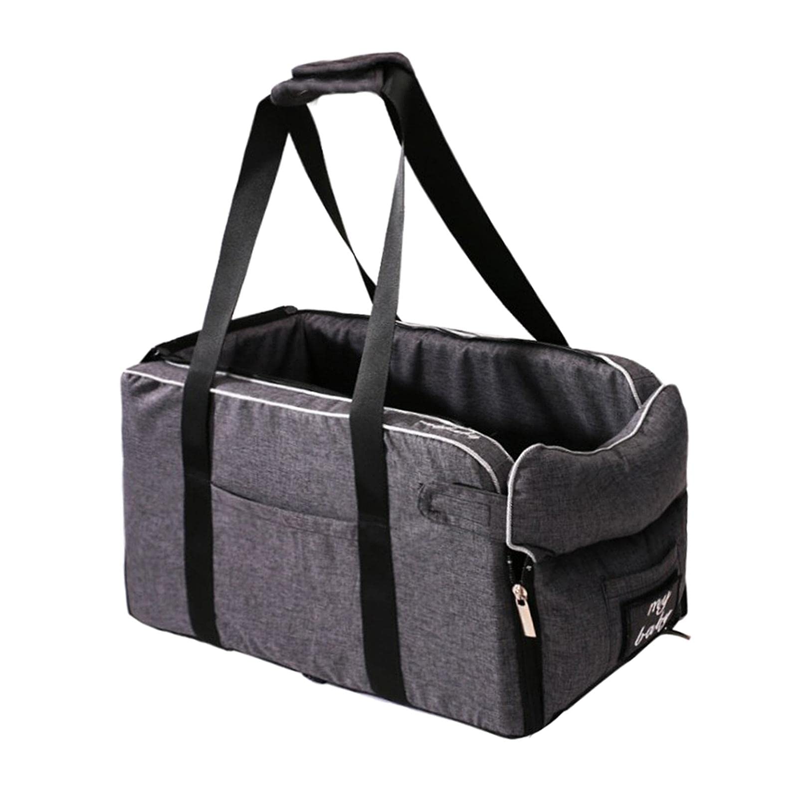 GAH Soft Non-Slip Dog Car Carrier - Pet Booster Seat & Travel Crate for Cars, House Use - Gray | Safe & Comfortable for Small to Medium Dogs | Perfect for Road Trips, Vet Visits & Home Lounging