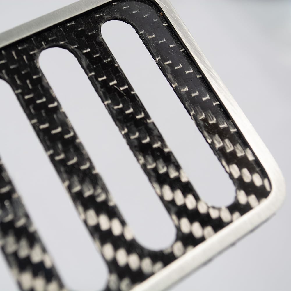 2015-2020 Mustang Dead Pedal Trim Plate - Carbon Fiber & Stainless Steel for Car Interior Upgrade