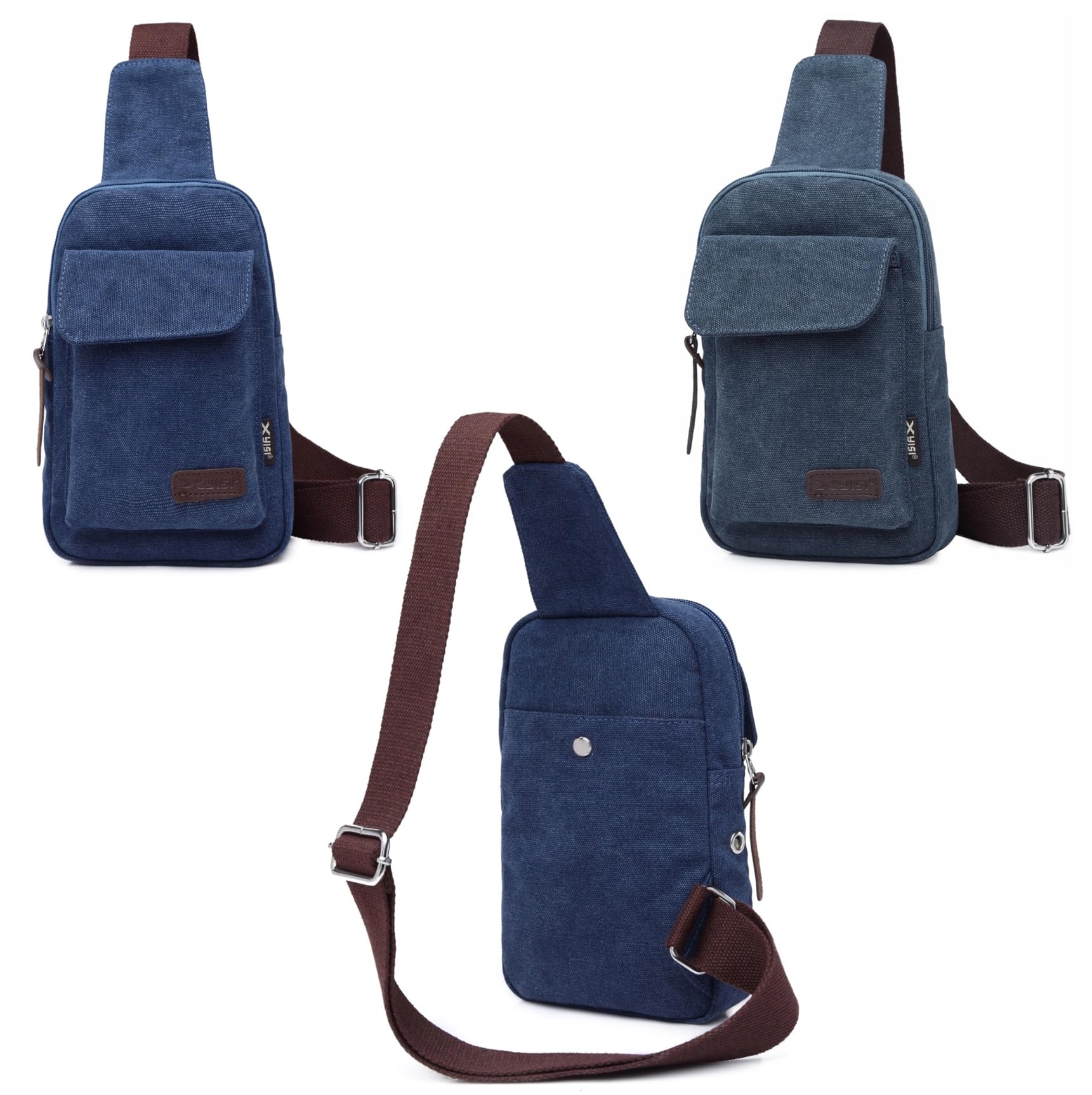 Wxnow Canvas Sling Bag - Crossbody Backpack for Women & Men - Lightweight Chest Bag for Travel, Hiking & Everyday Use