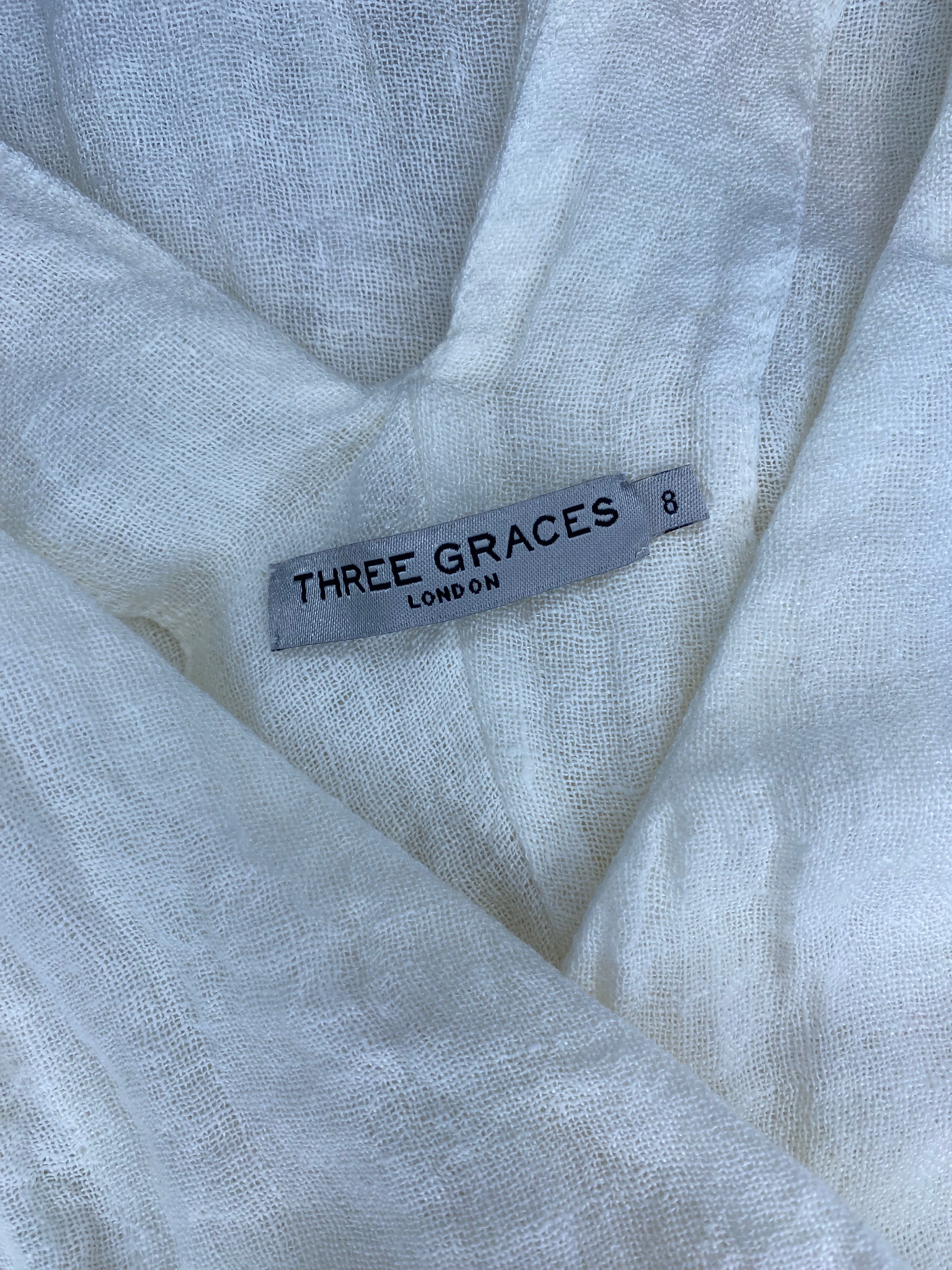 Three Graces White Cotton Dress - Elegant Summer Maxi Dress for Women, Beach Wedding & Vacation Outfit