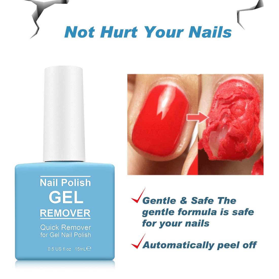 SOLOTREE Gel Nail Polish Remover Kit - Fast Acting Gel Nail Polish Remover for Soak Off in 3-5 Minutes, No Filing or Soaking Needed - Perfect for At-Home Manicures & Salon Professionals
