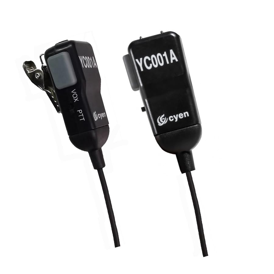 Cyen Two-Way Radio Headset with Noise Canceling & Transparent Security - Compatible with Midland Walkie Talkie GMRS/FRS Radios (PTT/VOX) - Perfect for Security, Construction & Outdoor Activities - Pair