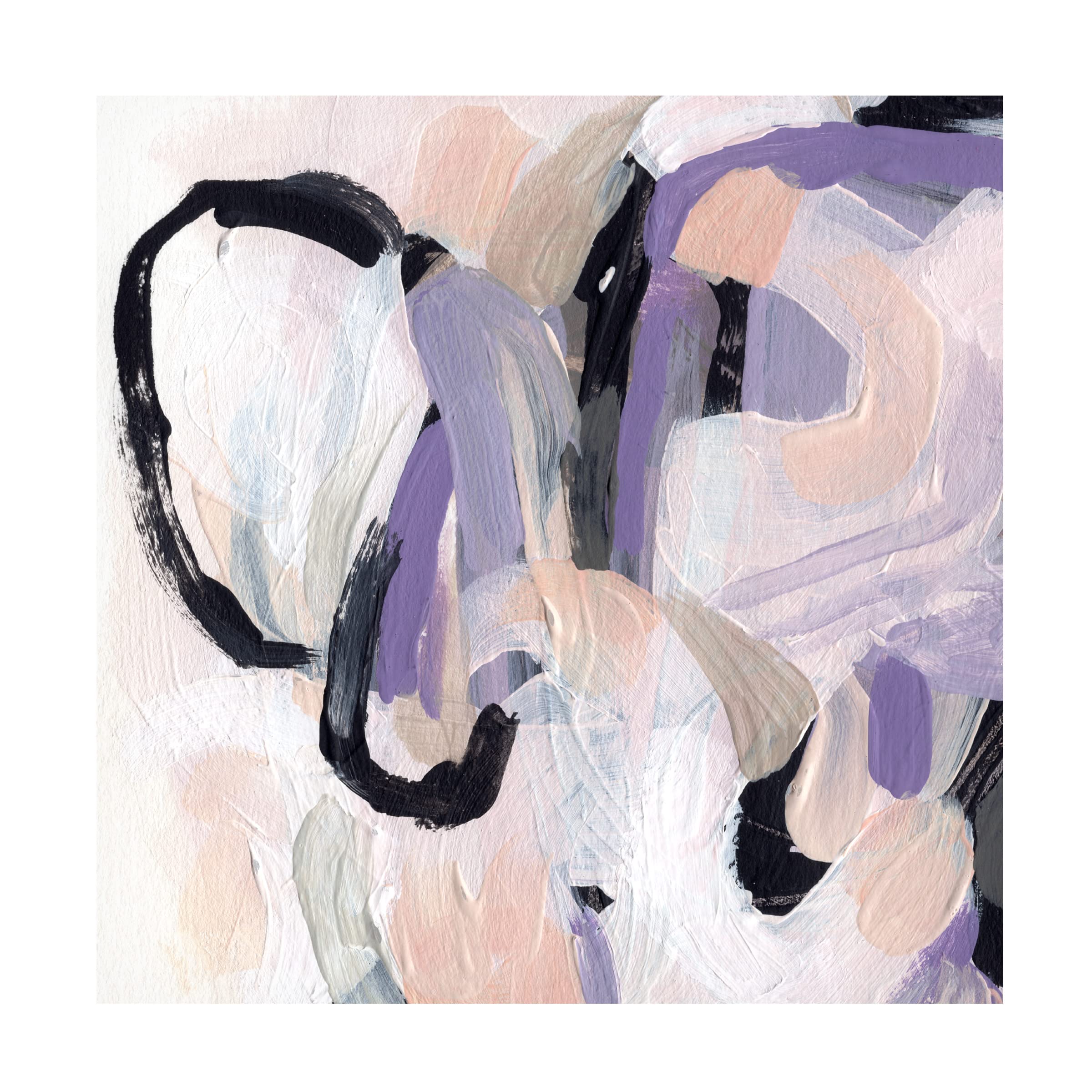 Trademark Fine Art 'Lilac Scramble II' Canvas Wall Art by June Erica Vess - Modern Floral Painting for Living Room, Bedroom & Office Decor