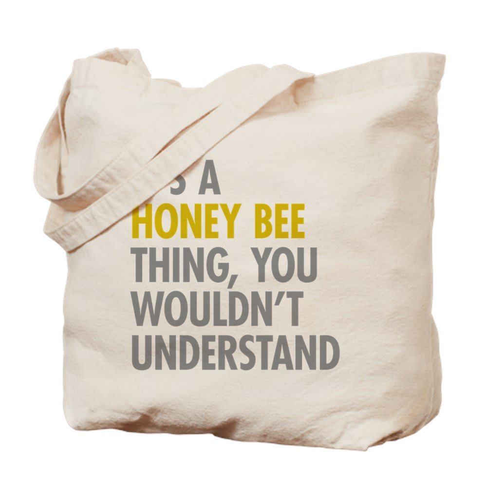CafePress Honey Bee Canvas Tote Bag - Reusable Natural Shopping Bag for Groceries, Farmers Market & Beach Trips