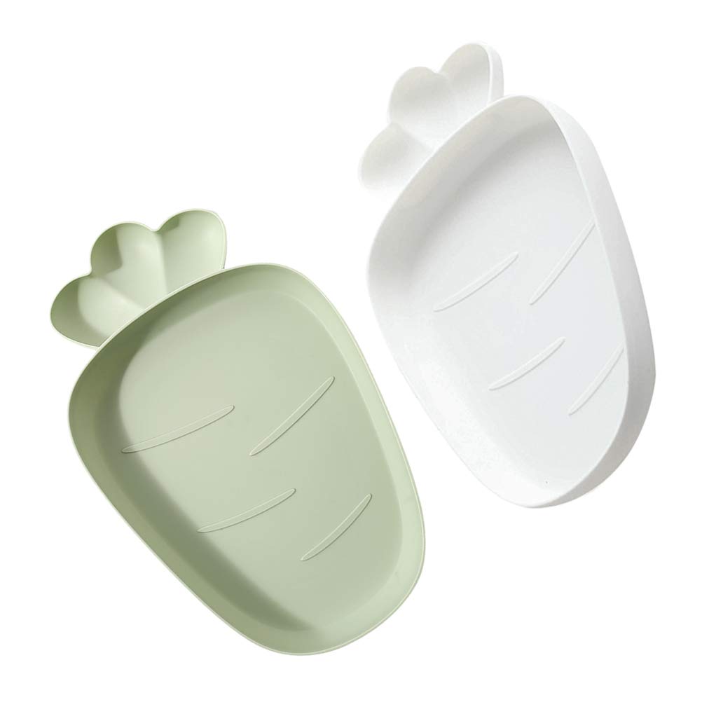 DOITOOL 2-Piece Ceramic Fruit Plate Set - Carrot-Shaped Candy Dish & Snack Tray for Home, Party, and Kitchen Decor | Perfect for Candy Display, Fruit Serving, and Dessert Presentation