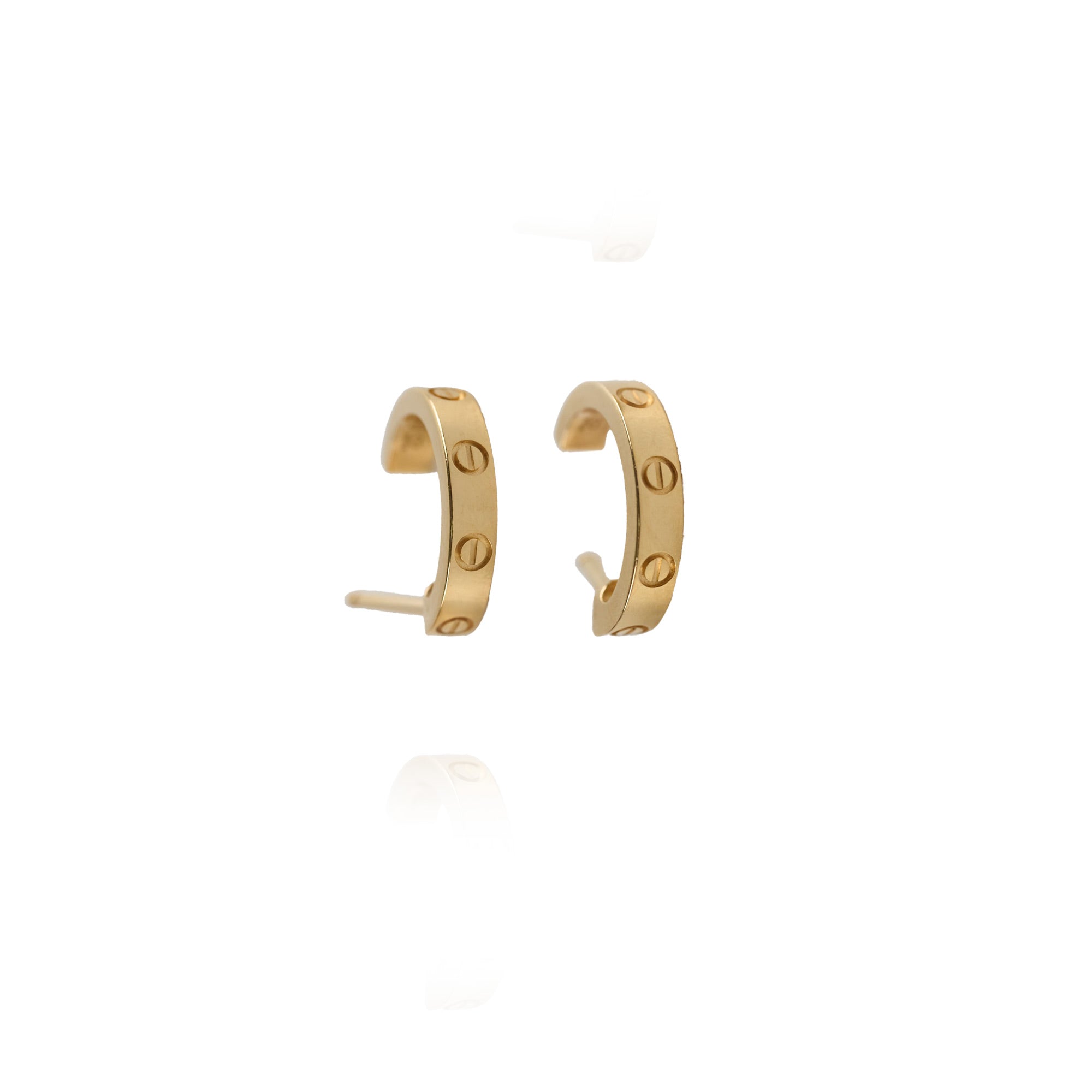 Cartier Love Hoop Earrings Small Model 18K Yellow Gold - Elegant Luxury Jewelry for Women, Perfect for Weddings, Anniversaries & Special Occasions
