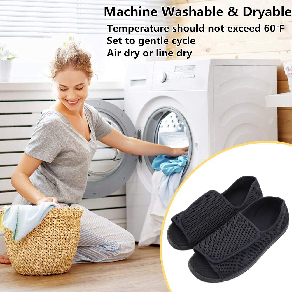 **Men's Open Toe Diabetic Slippers for Swollen Feet – Adjustable Orthopedic Wide Width Walking Shoes for Arthritis, Edema & Elderly Men – Comfortable Recovery Footwear for Home & Medical Use**