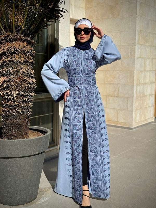 Elegant Embroidered Kaftan Dress for Women - Modern Floral Design, Boho Chic Loungewear for Beach, Pool, and Summer Vacation