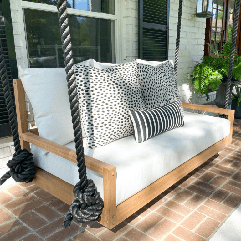 Lowcountry Swing Beds Twin - The Savannah Swing Bed for Porch, Patio & Backyard Relaxation | Outdoor Hanging Daybed with Weather-Resistant Design