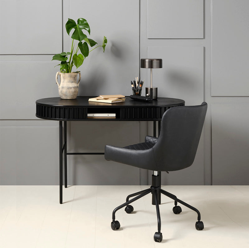 SIERRA 47-Inch Study Desk for Home Office, Black - Perfect for Small Spaces, Dorm Rooms & Workstations