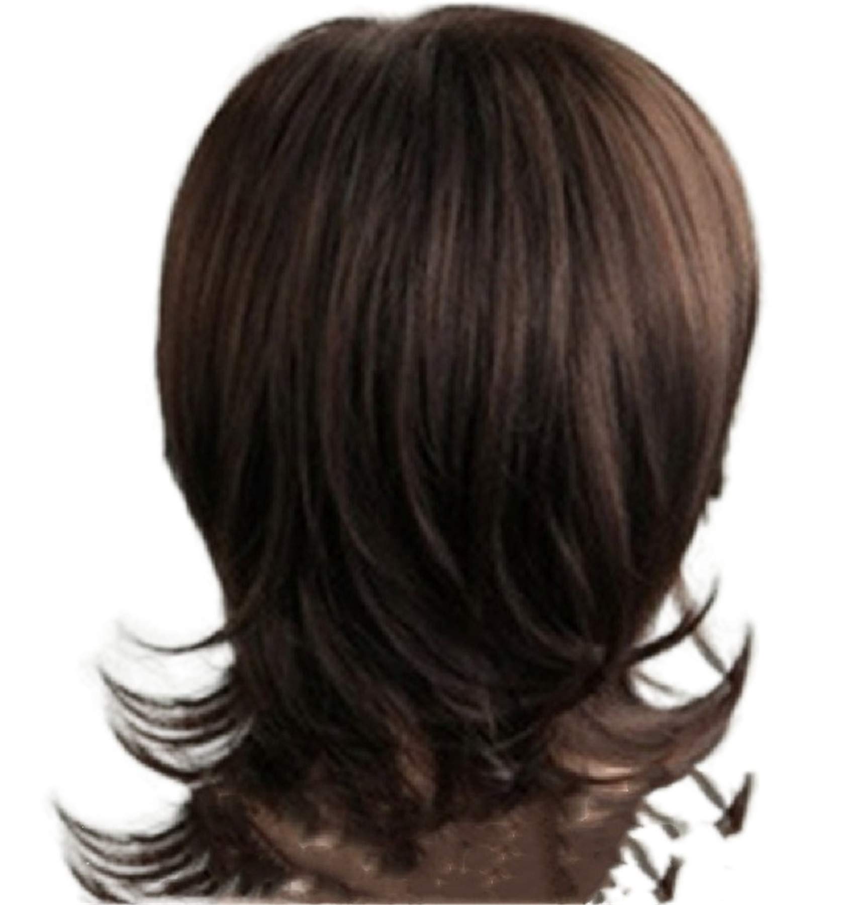 Andongnywell Men's Short Layered Brown Synthetic Wig - Natural Fluffy Heat Resistant Hairpiece for Halloween Cosplay & Costume Parties