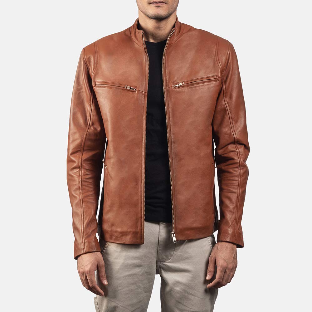 Premium Men's Sheepskin Leather Motorcycle Jacket - The Jacket Maker Ionic Biker Jacket for Riders | Durable & Stylish Riding Gear for Cruising, Touring & Urban Commuting