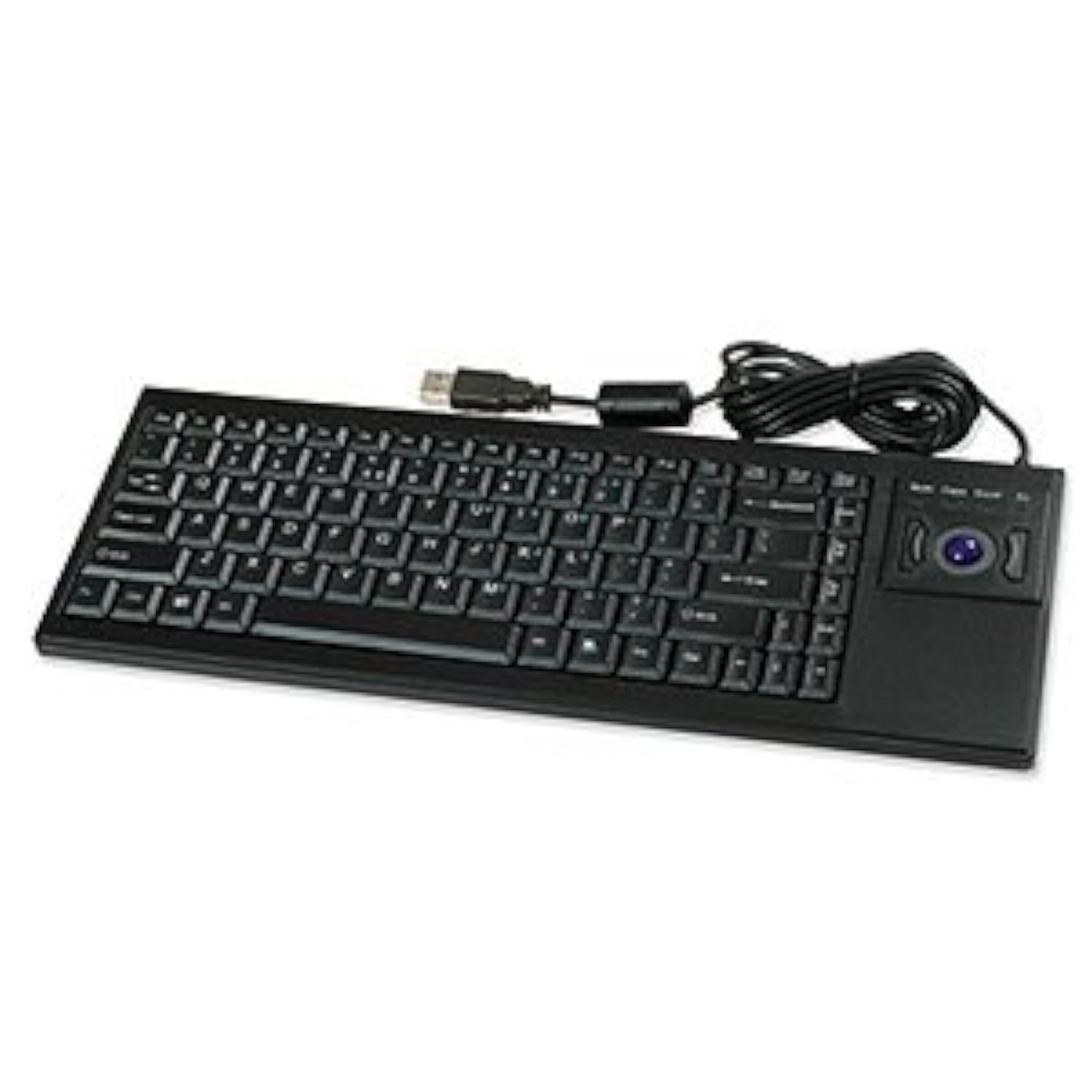 Ione Scorpius P7 Slim USB Keyboard with Built-in Trackball - Ergonomic Design for Office, Gaming & Home Use