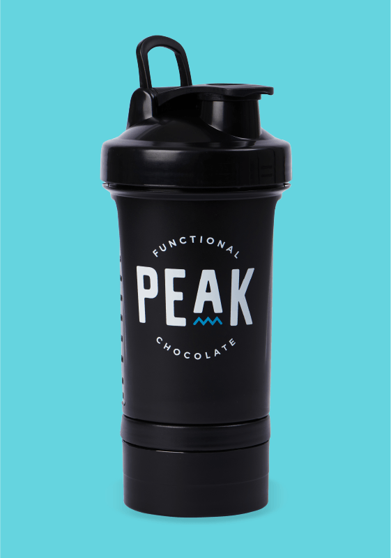 Peak Multi Shaker Bottle - 24oz Protein Shaker with Storage Lid & Mixing Ball - Perfect for Gym, Workouts & Meal Prep