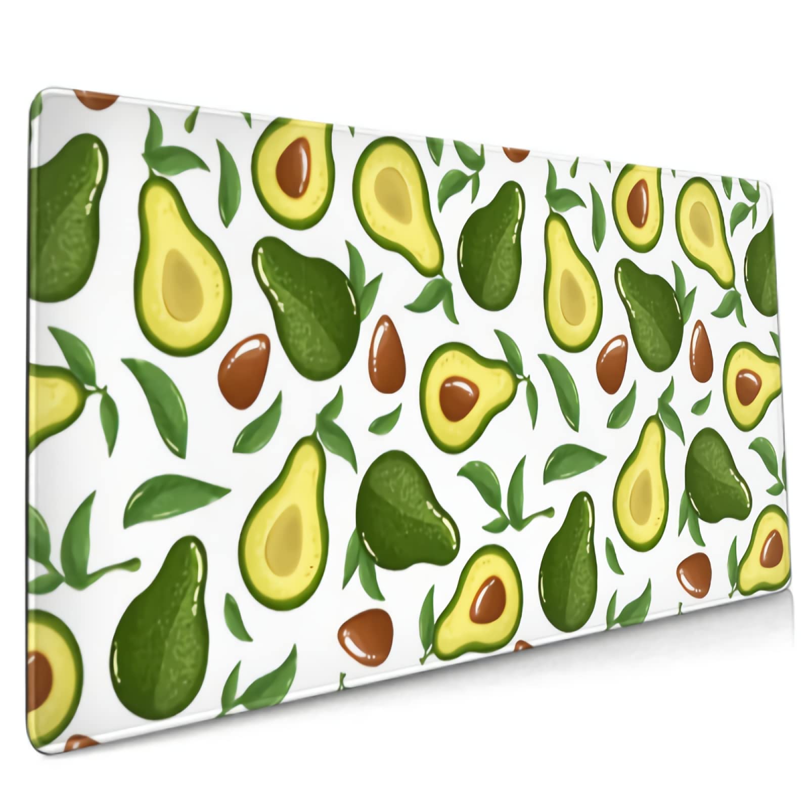 Premium Large Green Avocado Gaming Mouse Pad - Non-Slip Rubber Base with Stitched Edges - Ergonomic Desk Mat for Office, Laptop & Computer Workstations - Perfect for Gaming, Work & Home Office Setup