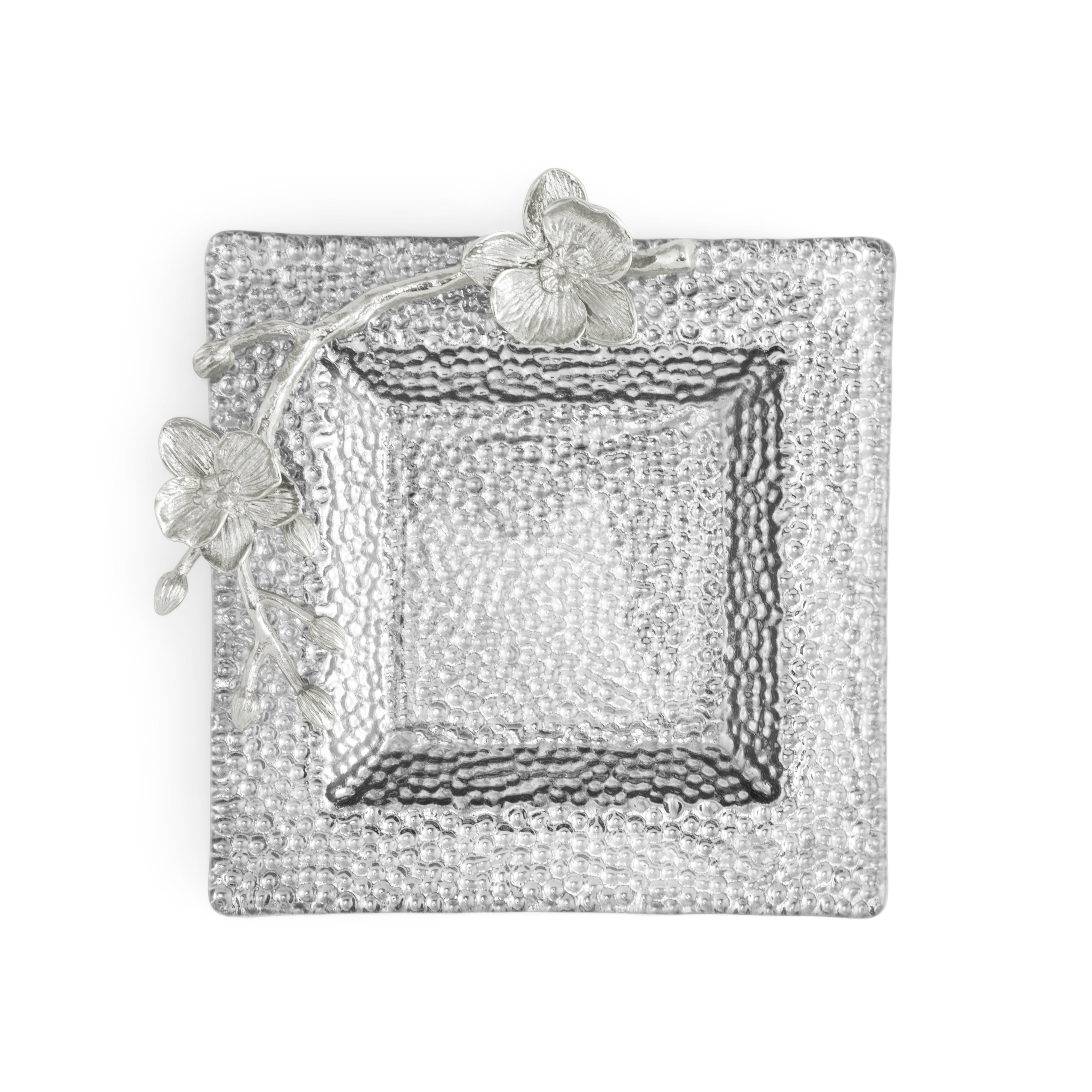 Elegant White Orchid Glass Snack Dish - Perfect for Candy, Nuts, and Appetizers at Parties, Weddings, and Home Decor