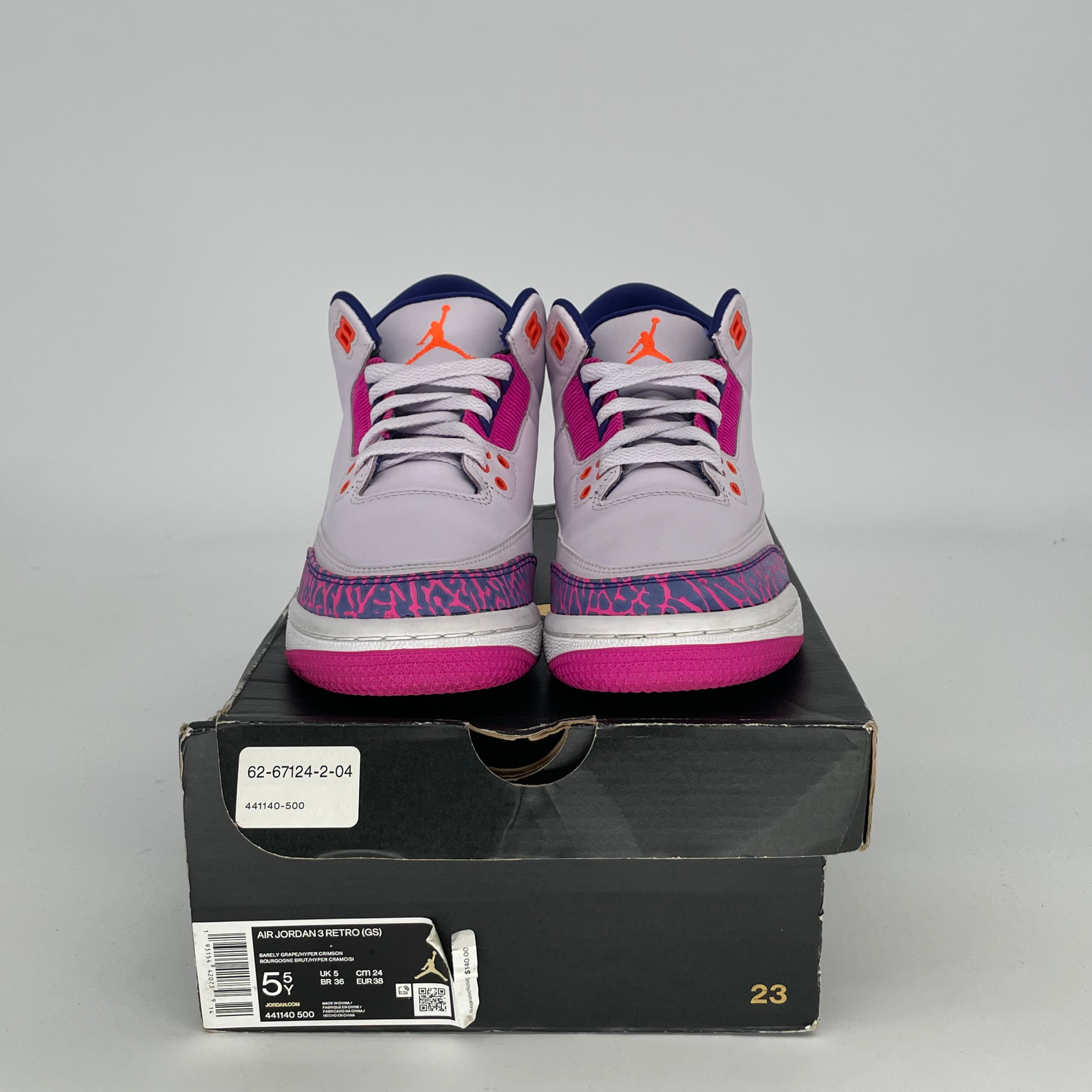AIR JORDAN 3 BARELY GRAPE Women's Sneakers Size 5.5/7W - Retro Basketball Shoes Style 441140-500 | Perfect for Streetwear, Casual Outfits & Sneaker Collectors